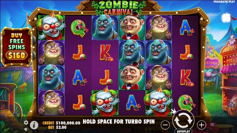 Slot Zombie Carnival, apostas, cassino online, caça-níqueis, diversão.